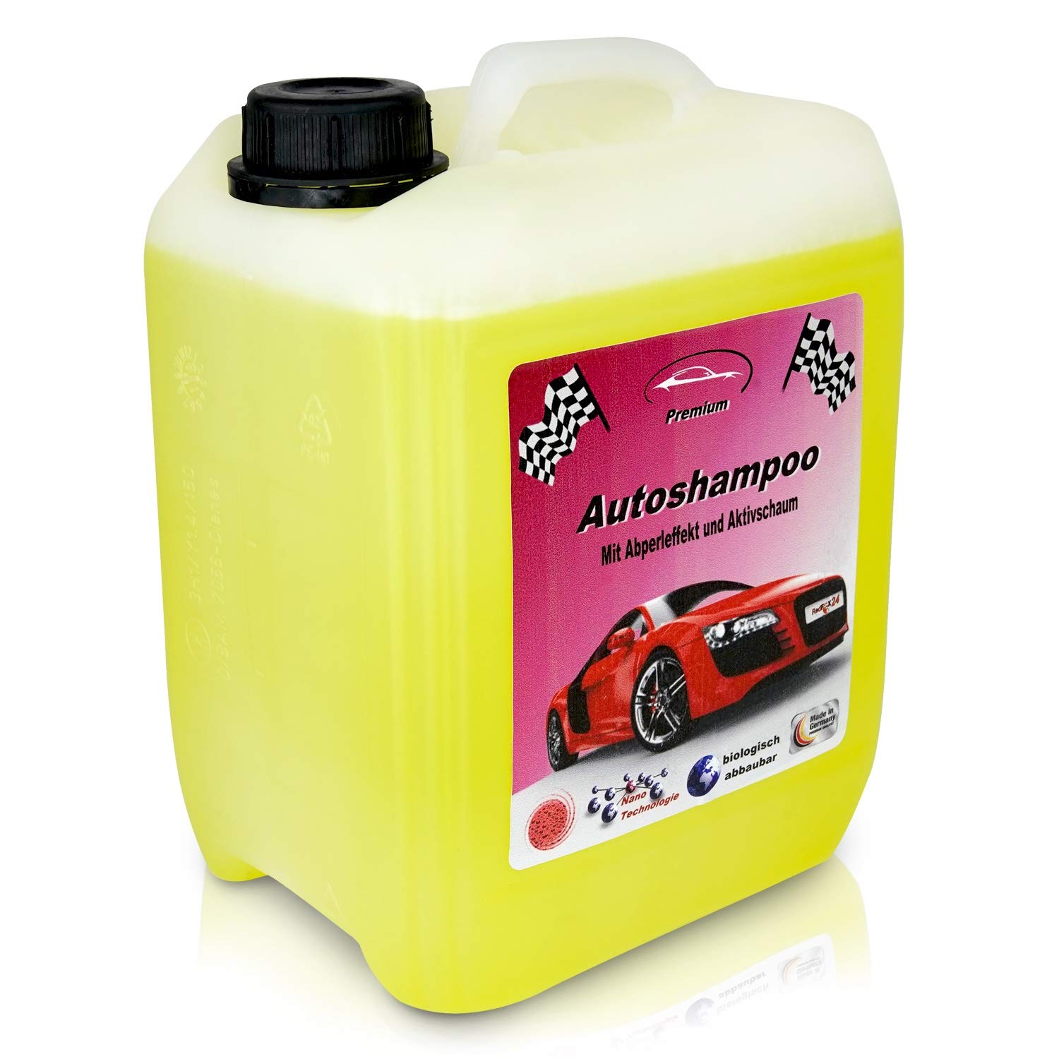 RedFOX24 Premium Autoshampoo Konzentrat - Schaumreiniger - Verdeck Reiniger - car Shampoo - in einem 5 Liter Kanister erhältlich - Made in Germany von RedFOX24 Premium