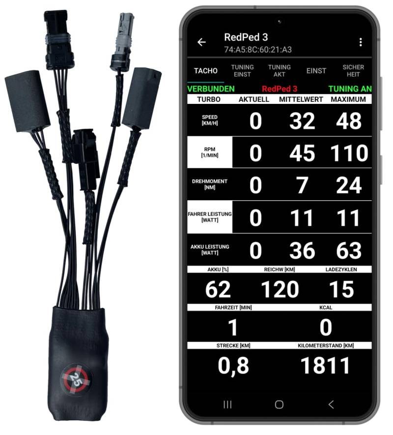 RedPed 3 für Bosch Gen2 bis Gen4 Tuning mit App (Nicht für Bosch Smart BES3) von RedPed