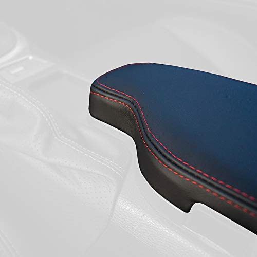 RedlineGoods Armlehnebedeckung kompatibel mit Toyota GT86 2012-20. Maßgeschneidert - Nicht universell. Echtes Top Qualitat Italienisches Leder. Schwarz mit Rotem Faden von RedlineGoods