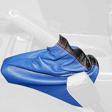 RedlineGoods Handbremsmanschette kompatibel mit Subaru Impreza 2008-11. Maßgeschneidert - nicht universell. Echtes Top Qualitat Italienisches Leder. Schwarz mit Schwarzem Faden von RedlineGoods
