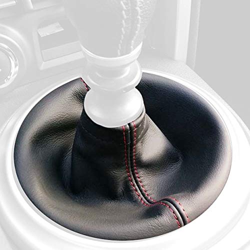 RedlineGoods Schaltsack Manschette kompatibel mit Toyota GT86 2012-20. Maßgeschneidert - Nicht universell. Echtes Top Qualitat Italienisches Alcantara. Schwarz mit Rotem Faden von RedlineGoods