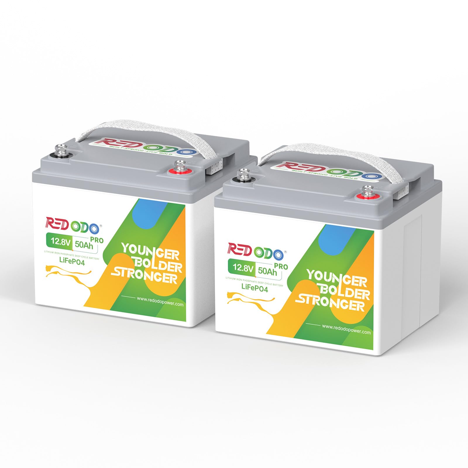 Redodo [2er Pack] 12V 50Ah Pro LiFePO4 Batterie mit 50A BMS, 100% 640Wh nutzbare Energie für Wohnmobile, Stromfall, Trolling Motor, Überwachungssystem, Autarke Anwendungen von Redodo