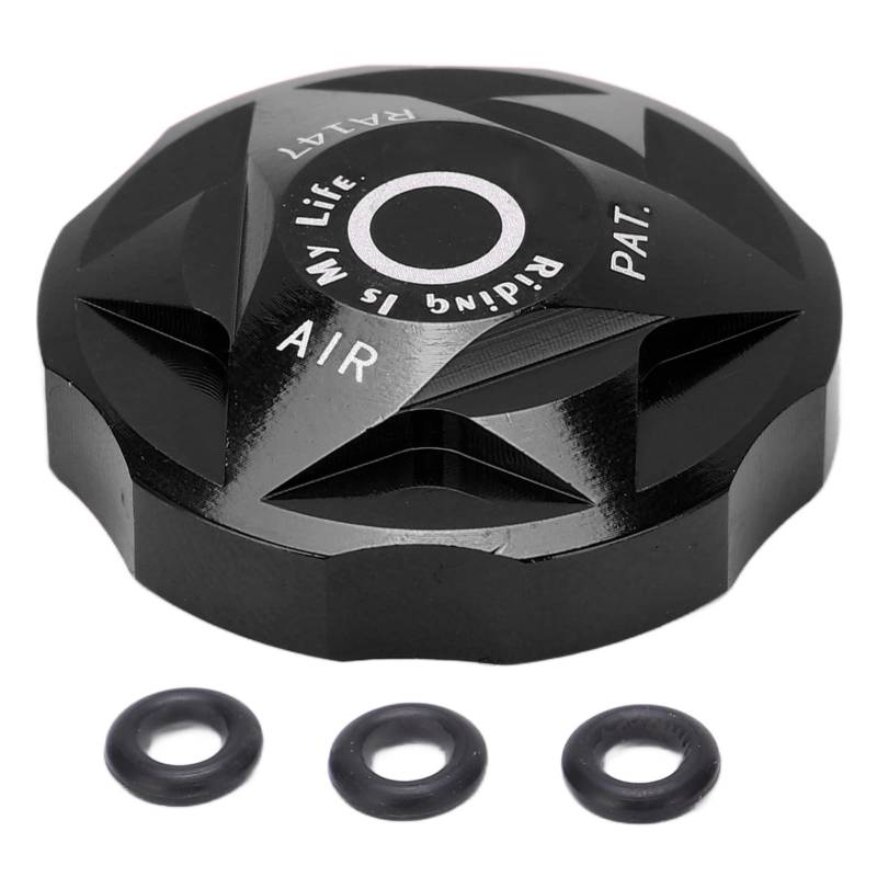 Rehomy Front Fork Air Valve Cap Aluminium Alloy Air Gas Suspension Cover Valve Protector Part for MTB Mountain Road Bike(Black) von Rehomy