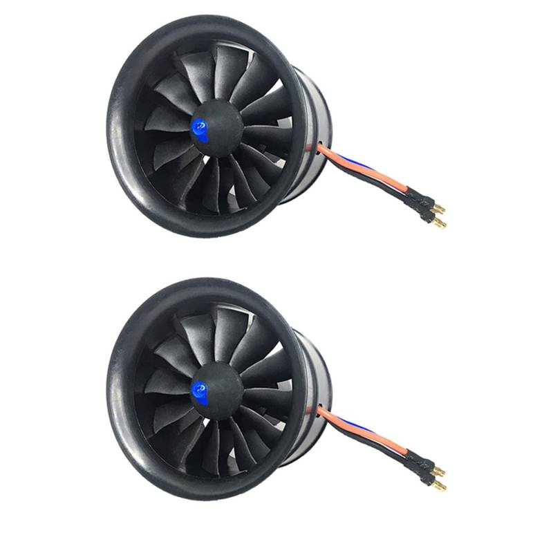 Reinscer 2X EDF 70 mm 2300 KV 6S 12 Blatt RC LüFterpropeller mit BüRstenlosem Motor für RC JET Flugzeug Drohnenmodell Teile von Reinscer