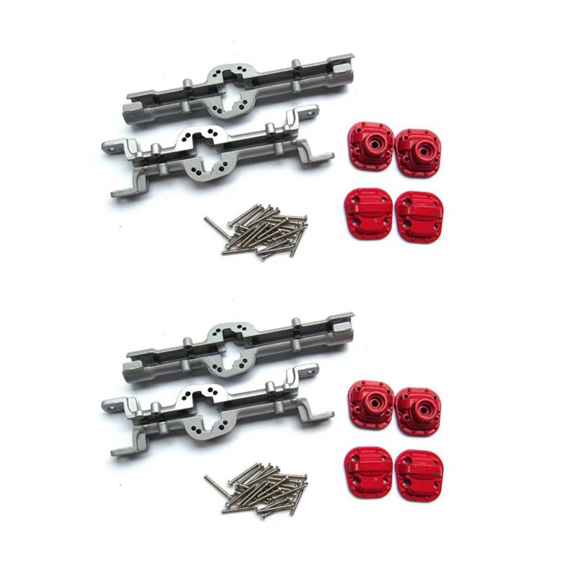 Reinscer 2X MetallgehäUse für Vorder- und Hinterachse der BrüCke für MN D90 D91 MN99 MN99S 1/12 RC Auto Upgrade Teile ZubehöR, Silber von Reinscer