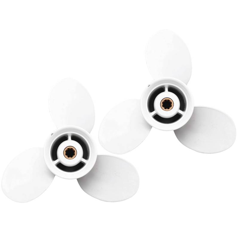 Reinscer 2X Schiffs Motor Außen Border Propeller 3 Blatt Drehflügel 683-45941-00-el 9 1/4 x 12 für 9,9-15 Ps Aluminium 8 Keilver Zahnungs Durchmesser 235 mm 3 von Reinscer