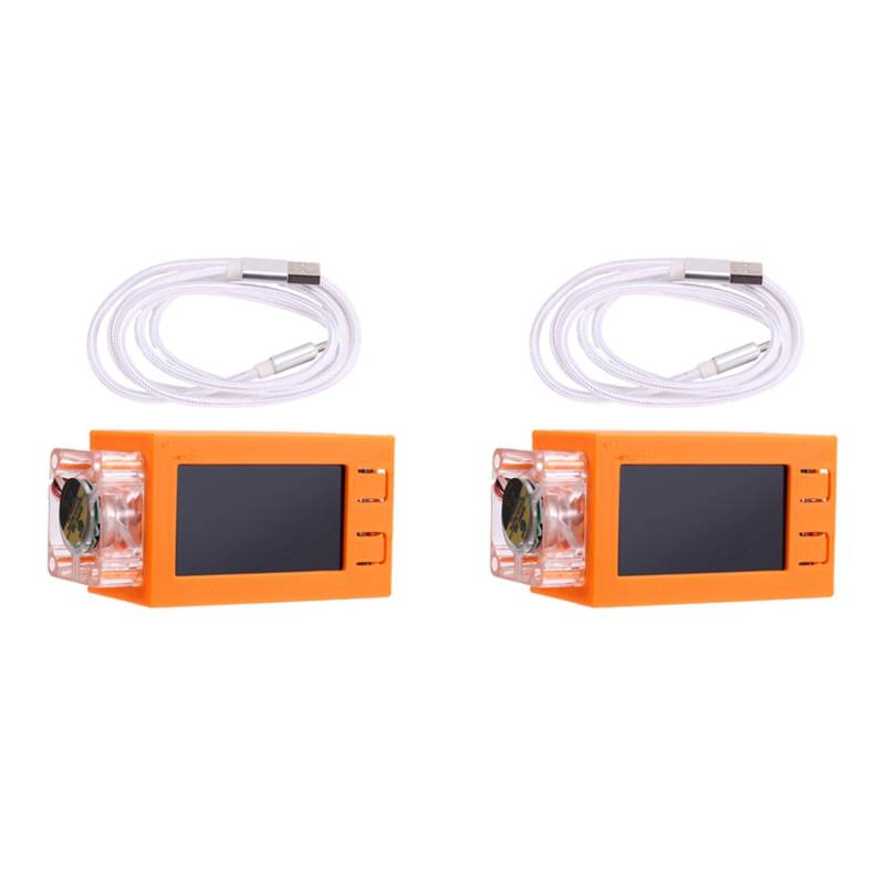 Reinscer 2X für Nerdminer V2 Pro Miner 78KH/S Mini Bitcoin Miner mit Leuchtendem Lüfter BTC Solo Mining Miner Orange von Reinscer