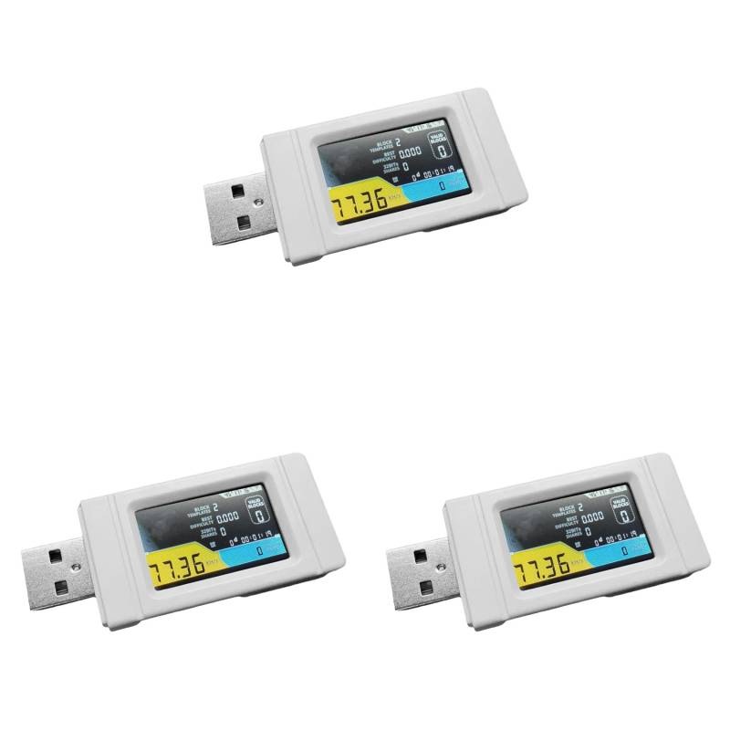 Reinscer 3X Nerdminer USB Miner 77KH/S mit Farbbildschirm BTC Solo Lotterie Mining Miner Mini Bitcoin BTC Miner Nerd Miner von Reinscer