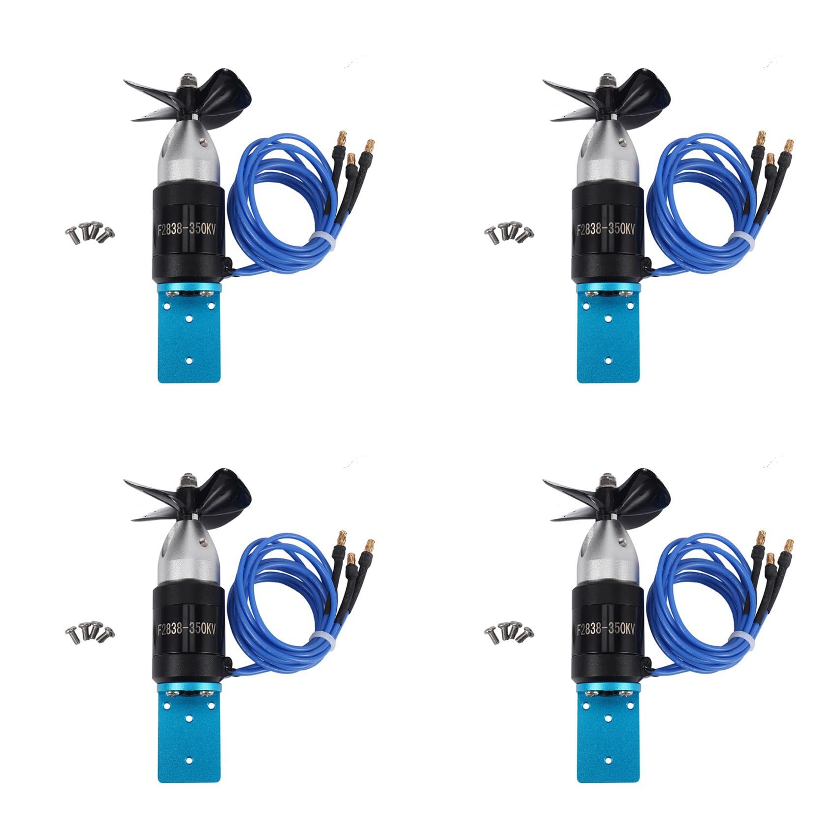 Reinscer 4X IPX8 Wasserdichtes Unterwasser Strahl Ruder 2838 350KV 2,4KG Schub BüRstenloser Motor mit 55Mm 60Mm Propeller für ROV RC Boote CCW von Reinscer