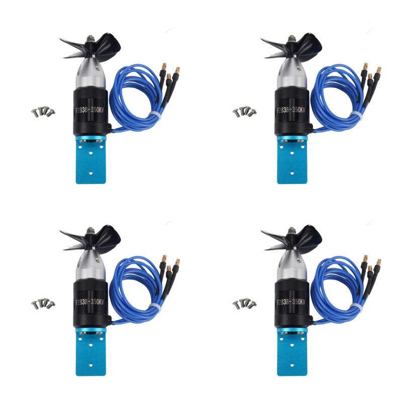Reinscer 4X IPX8 Wasserdichtes Unterwasser Strahl Ruder 2838 350KV 2,4KG Schub BüRstenloser Motor mit 55Mm 60Mm Propeller für ROV RC Boote CCW von Reinscer