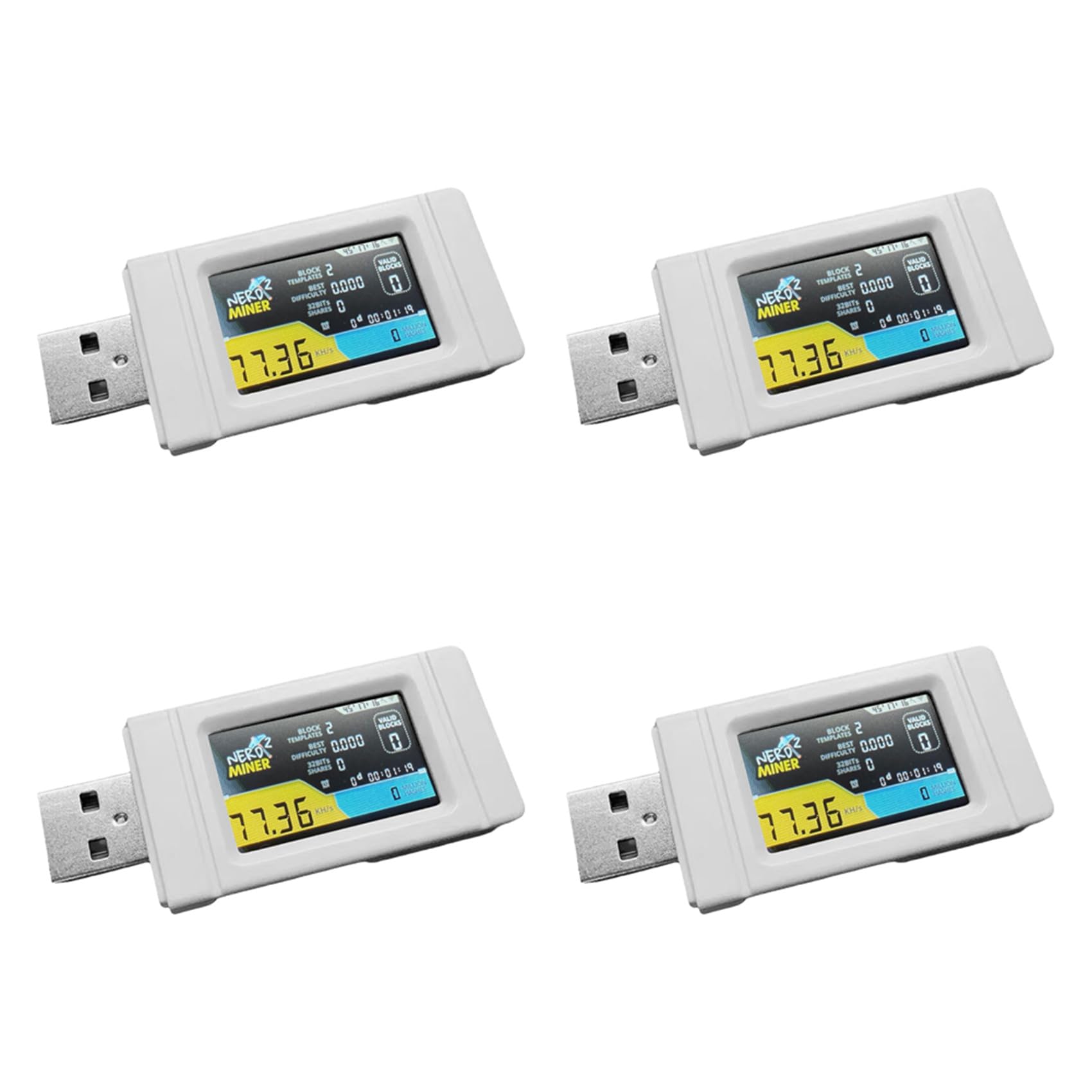 Reinscer 4X Nerdminer USB Miner 77KH/S mit Farbbildschirm BTC Solo Lotterie Mining Miner Mini Bitcoin BTC Miner Nerd Miner Reinscer 4X Nerdminer USB Miner 77KH/S mit Farbbildschirm BTC Solo Lotterie Mining Miner Mini Bitcoin BTC Miner Nerd Miner von Reinscer