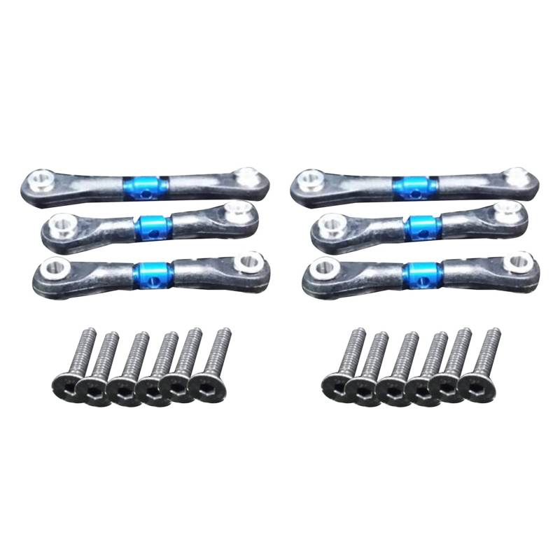 Reinscer 6 Stück Metalllenkung Spurstange Verbindungsstange für TT02 TT02T 1/10 RC Autoteile ZubehöR, Blau von Reinscer