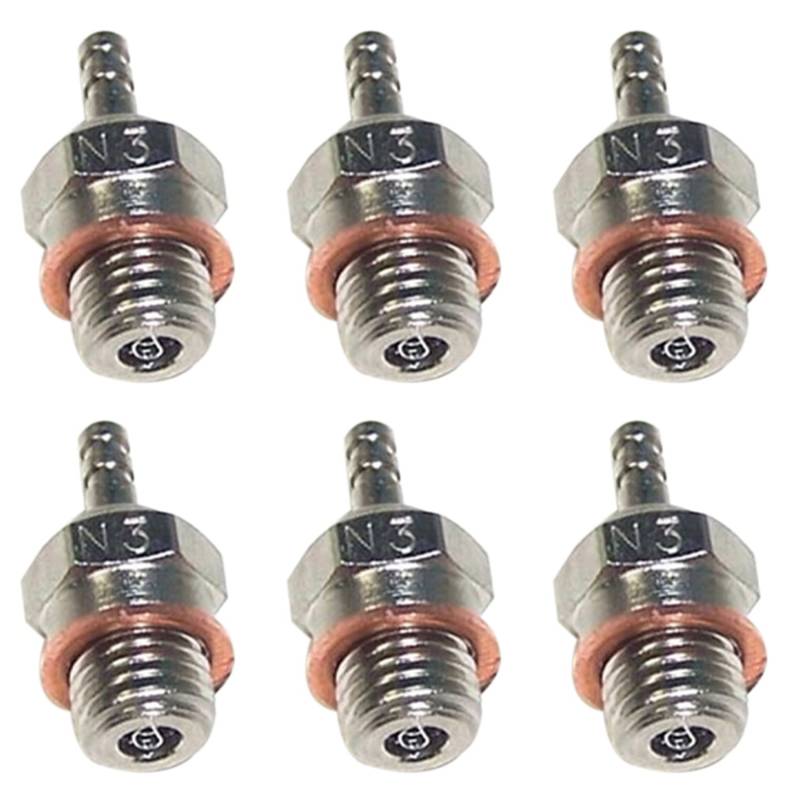 Reinscer 6X N3 Glühkerze Funken für 70117 1/10 1/8 RC Truck Nitro Motorteile von Reinscer