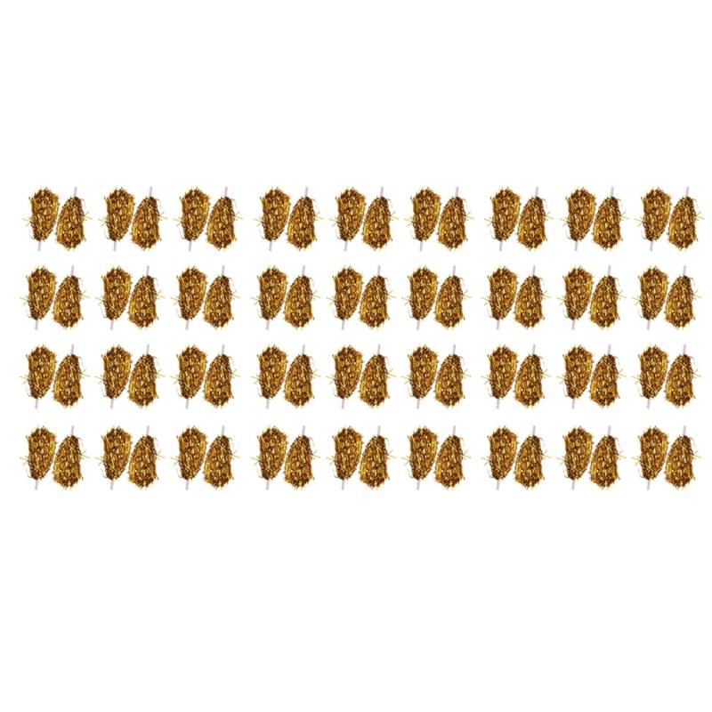 Reinscer 72 Stück Cheerleading Pom Poms Metallfolie Cheer Pom Poms mit Kunststoffgriff für Erwachsene Kinder Cheerleader Party Gelb von Reinscer
