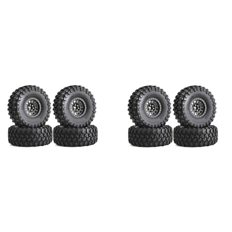 Reinscer 8 STÜCKE 135mm Metall 2.2 Beadlock Felge Reifen Satz für 1/10 RC Crawler Auto Axial SCX10 Wraith Capra TRX4 D90,B von Reinscer