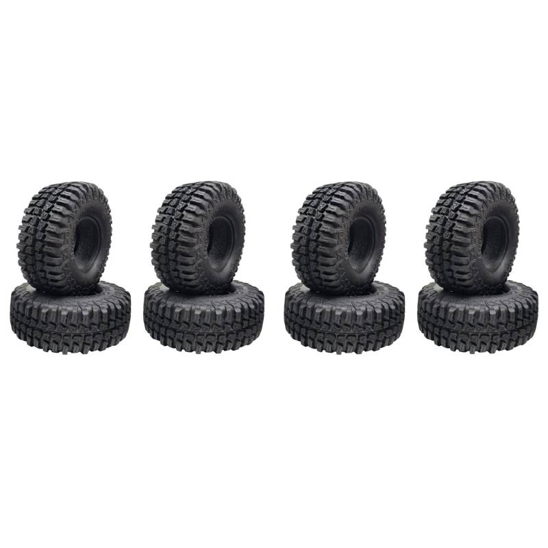 Reinscer 8 Stück 100MM 1.9 Gummi Reifen Reifen Rad für 1/10 RC Crawler Auto Axial SCX10 90046 AXI03007 TRX4 D90 CC01 von Reinscer