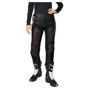 Rekurv C-20.03 Damen Lederkombihose Schwarz Weiss Rot von Rekurv