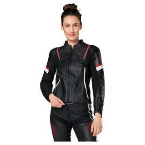 Rekurv C-21.04 Damen Lederkombijacke Schwarz Weiss Rot von Rekurv