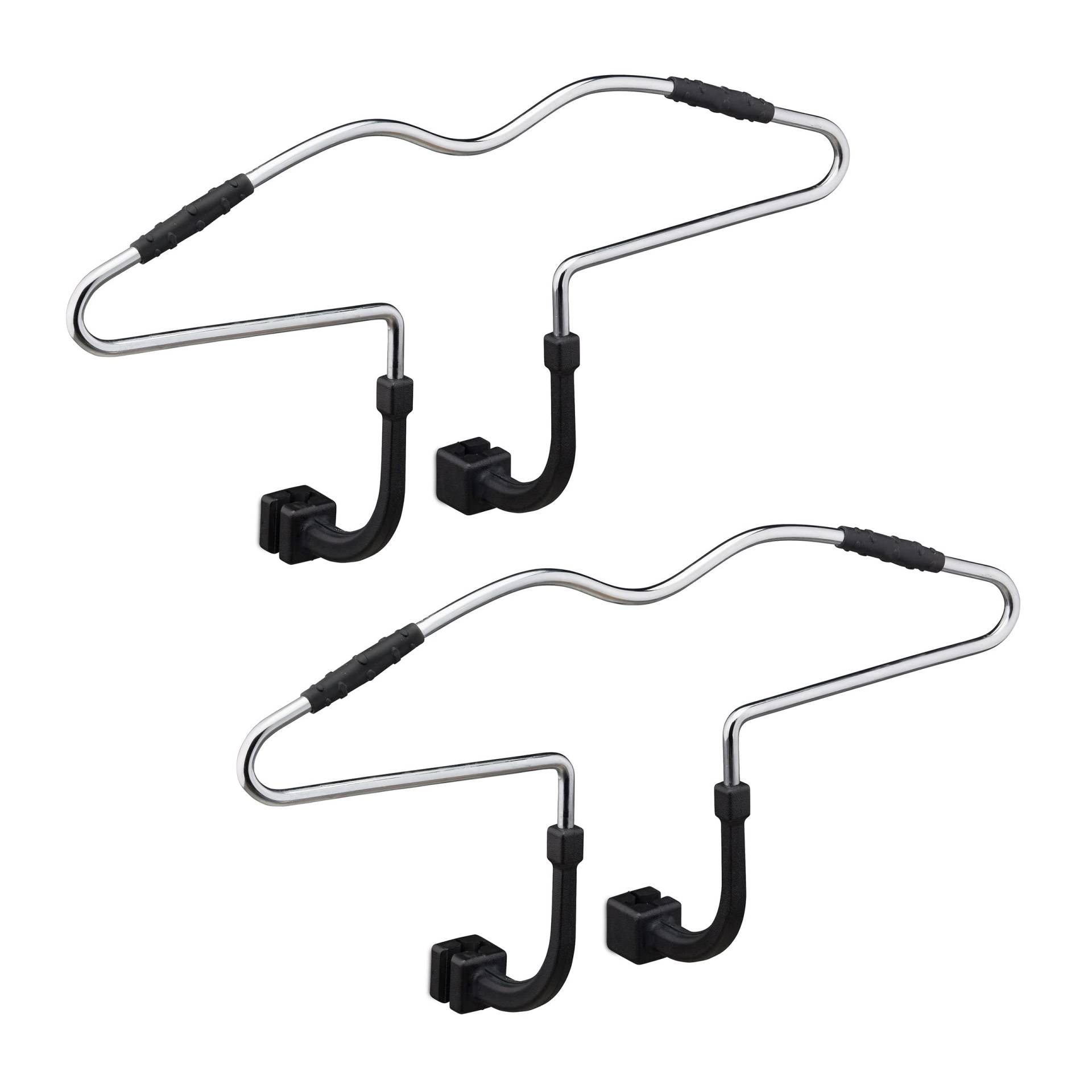 Relaxdays Auto Kleiderbügel für Kopfstütze, Jackenhalter im 2er Set, rutschfest, Stahl, PKW Reisebügel, Silber/schwarz Relaxdays Auto Kleiderbügel für Kopfstütze, Jackenhalter im 2er Set, rutschfest, Stahl, PKW Reisebügel, Silber/schwarz von Relaxdays
