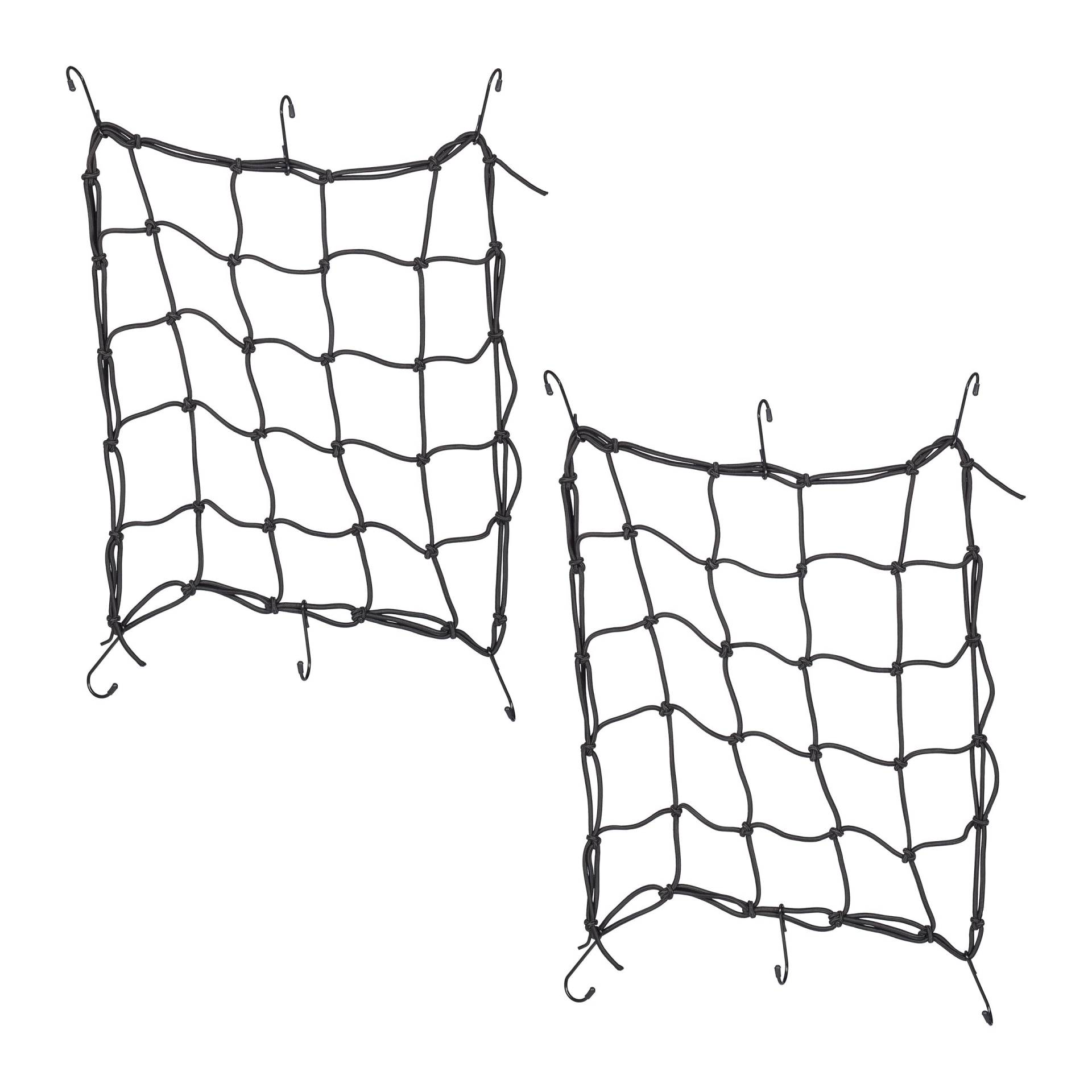 Relaxdays Gepäcknetz Motorrad & Fahrrad, 2er Set, Netz Fahrradkorb, 40 x 40 cm, 6 Haken, elastisches Spannnetz, schwarz Relaxdays Gepäcknetz Motorrad & Fahrrad, 2er Set, Netz Fahrradkorb, 40 x 40 cm, 6 Haken, elastisches Spannnetz, schwarz von Relaxdays