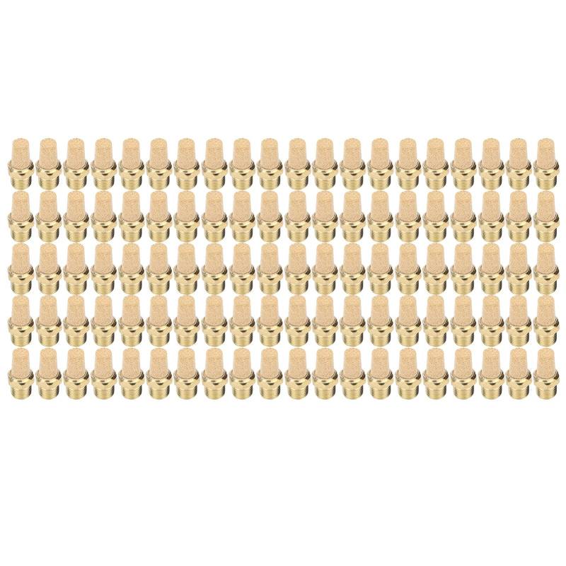 100pcs G1 / 8 Pneumatischer Schalldämpfer | Messingmagnetventilrauschen Reduzier für industrielle Komponenten/pneumatische Werkzeuge/Zylinder | Langes Kopfdesign für hohe von Reliant Jazzy