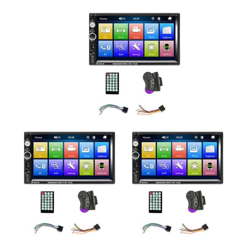 Remingtape 3Stück 7 Doppel Din Auto Stereo Audio Bluetooth MP5 Player USB FM Multimedia Radio Unterstützung Handy Phone Synchronisation von Remingtape