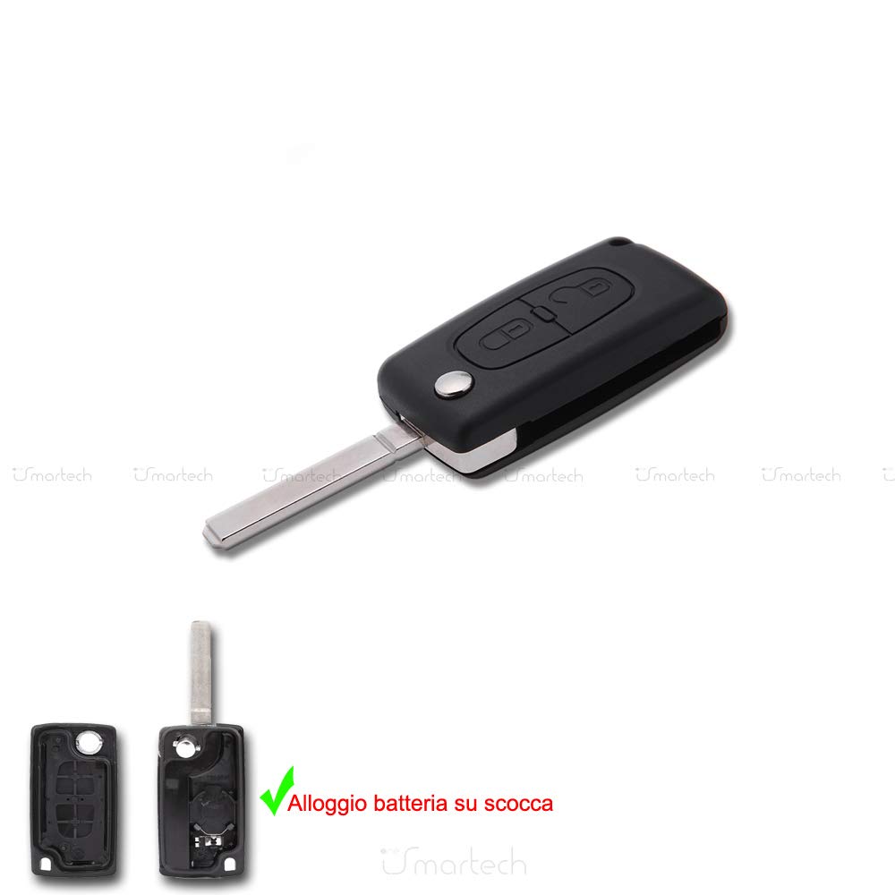 Replacement 2 button flip key fob case for Citroen C2 C3 Berlingo remote flip key by Remotefobcentre von Lage