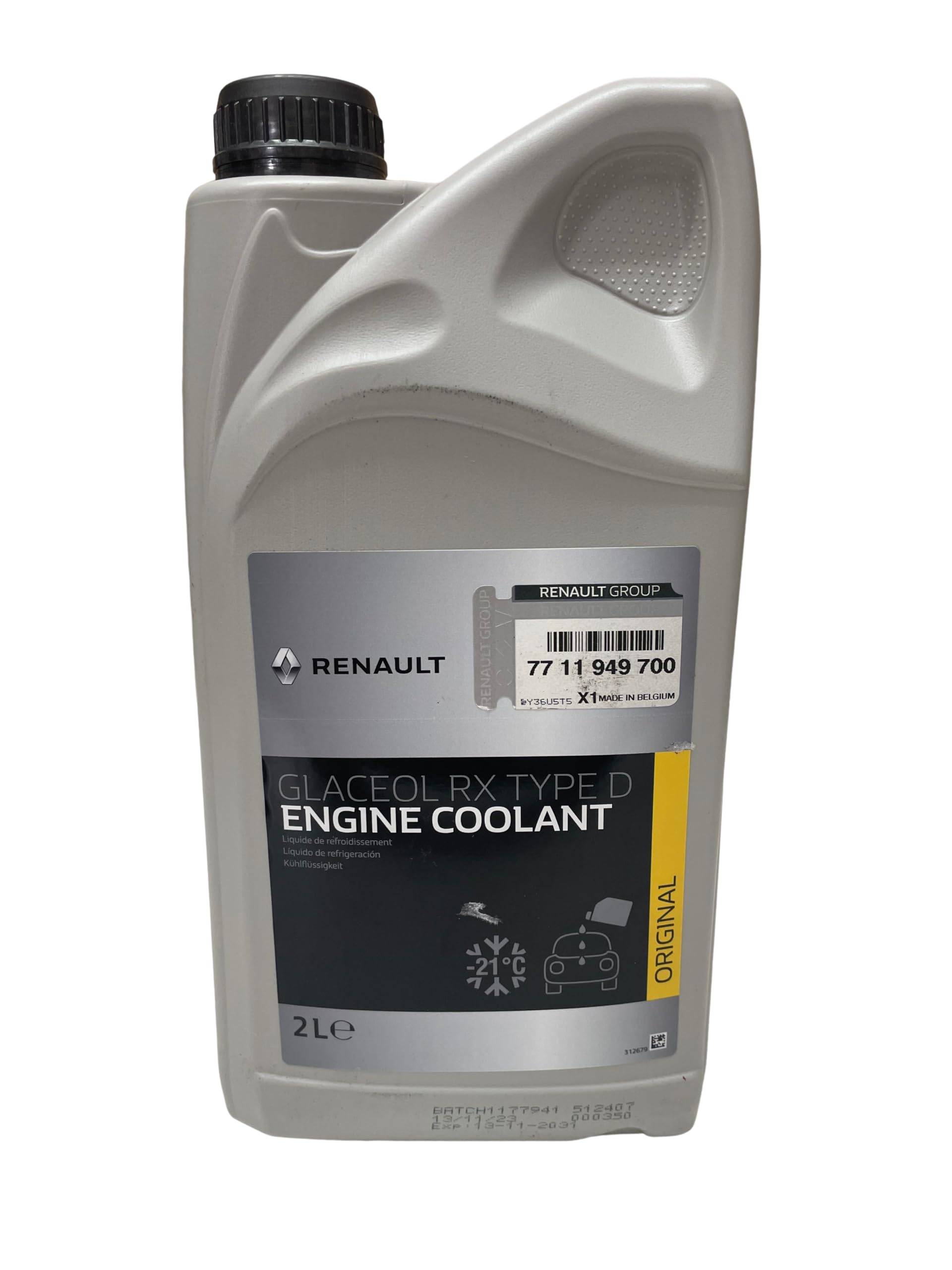 Renault Kühlmittel Glaceol RX Typ D Grünes Kühlmittel Frostschutzmittel, 2 Liter Renault Kühlmittel Glaceol RX Typ D Grünes Kühlmittel Frostschutzmittel, 2 Liter von Renault