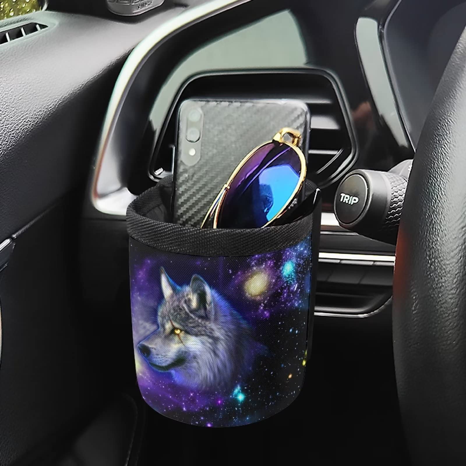 Renewold Auto-Lüftungsschlitz-Aufbewahrungstasche, Organizer, Galaxie-Wolf-Druck, Tasche, Auto-Handyhalter, Sonnenbrillenhalter, Münzschlüssel, Kartenetui, Tasche mit Haken, Auto-Innenzubehör Renewold Auto-Lüftungsschlitz-Aufbewahrungstasche, Organizer, Galaxie-Wolf-Druck, Tasche, Auto-Handyhalter, Sonnenbrillenhalter, Münzschlüssel, Kartenetui, Tasche mit Haken, Auto-Innenzubehör von Renewold