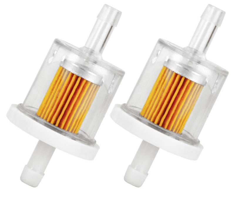 2x Benzinfilter 8mm Anschluss Kraftstofffilter Glasklar Transparent für Motorrad Boot Quad Moped Rasenmäher von Rensle-Tech.