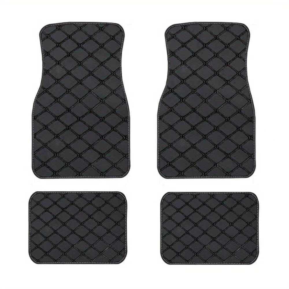 4 Stück Leder Auto Fußmatten rutschfeste Teppiche Schutzeinlagen, für Peugeot 307 2014-2023 Innen Zubehör,C von RepweY