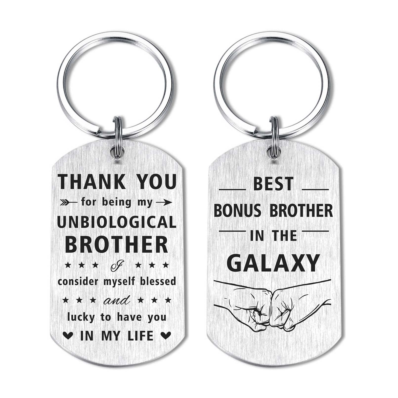 Resdink Bonus-Geschenk für Bruder, Stiefbruder, Geburtstag, Abschluss, Stiefbruder, Vatertag, Schlüsselanhänger mit Aufschrift You for Being My Unbiological Sibling, Stiefbruder, Hochzeitsgeschenk Resdink Bonus-Geschenk für Bruder, Stiefbruder, Geburtstag, Abschluss, Stiefbruder, Vatertag, Schlüsselanhänger mit Aufschrift You for Being My Unbiological Sibling, Stiefbruder, Hochzeitsgeschenk von Resdink