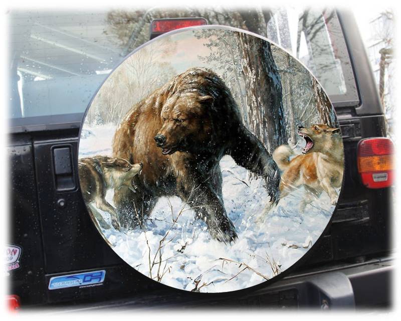 AB3-00233 BÄR Reserveradabdeckung 68x21 cm Reserveradhülle Ersatzradabdeckung Reifencover Radhülle Tasche Überzieher Schutz aus Planenmaterial und Kunstleder Durchmesser 68cm, Breite 21c von Auto-Bra
