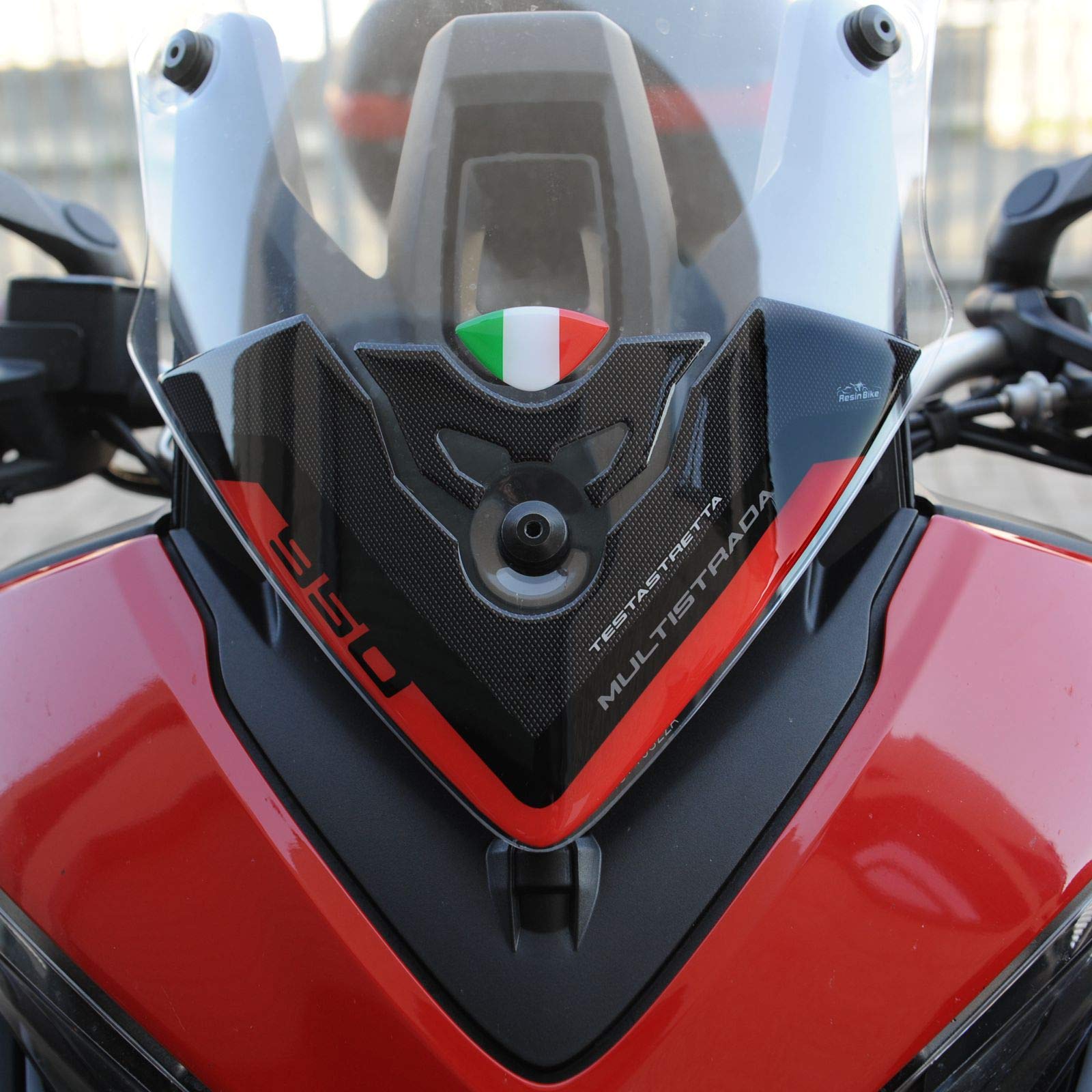 Resin Bike Aufkleber für Motorrad Kompatibel mit Ducati Multistrada 950 2018-2020. Windschildschutz vor Stößen und Kratzern. 3D-Harzklebstoff - Stickers - Made in Italy von Resin Bike