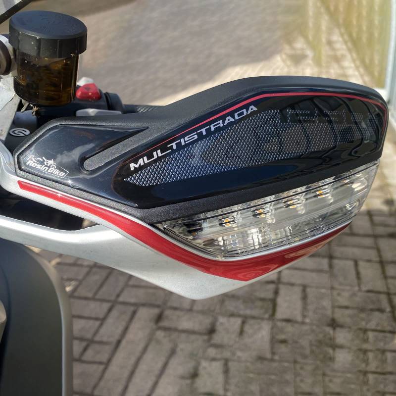 Resin Bike Aufkleber für Motorrad Kompatibel mit Ducati Multistrada 1260 S Grand Tour 2018-2020. Handschutz vor Stößen und Kratzern. Paar 3D-Harzklebstoff – Stickers - Made in Italy von Resin Bike