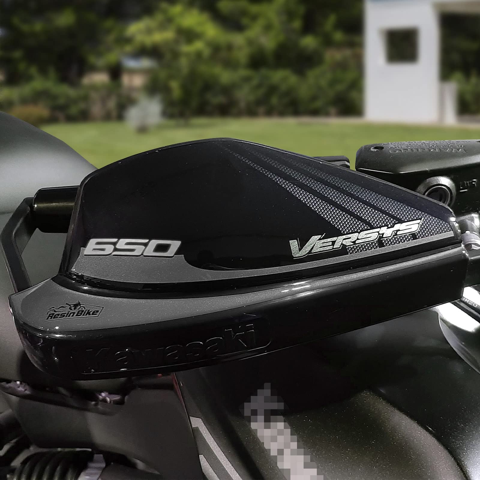 Resin Bike Aufkleber für Motorrad Kompatibel mit Kawasaki Versys 650 2017-2021. Handschutz vor Stößen und Kratzern. Paar 3D-Harzklebstoff – Stickers - Made in Italy von Resin Bike