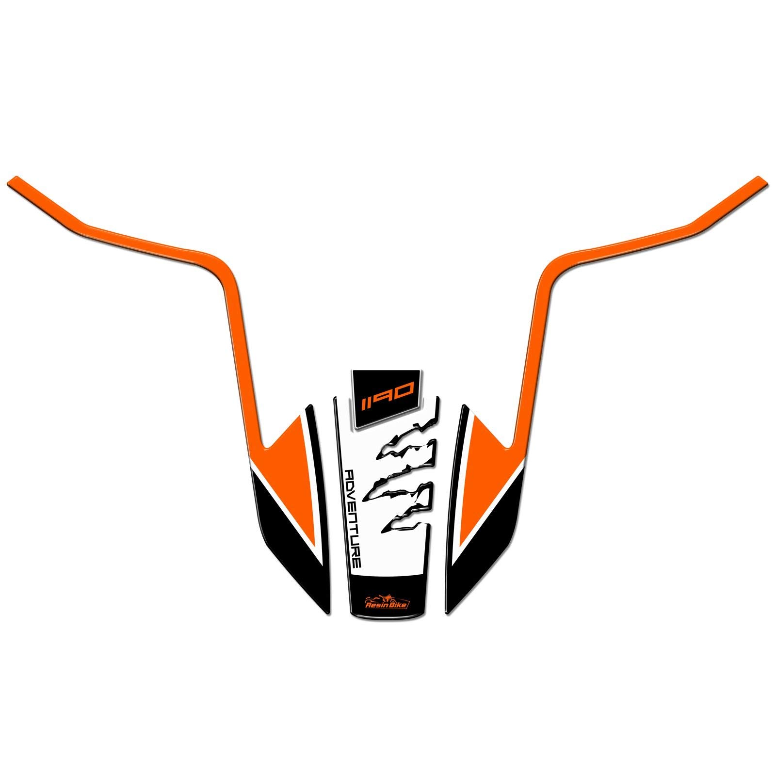 Resin Bike Aufkleber für Motorrad Kompatibel mit KTM 1190 Adventure S 2013-2016. Kotflügelschutz vor Stößen und Kratzern. 3D-Harzklebstoff - Stickers - Made in Italy von Resin Bike