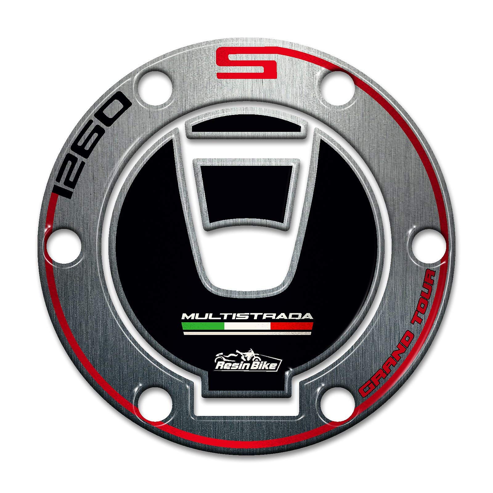 Resin Bike Aufkleber für Motorrad Kompatibel mit Ducati Multistrada Grand Tour 1260 S 2018 2020. Seitenschutzgitter vor Stößen und Kratzern. 3D-Harzklebstoff - Stickers - Made in Italy von Resin Bike