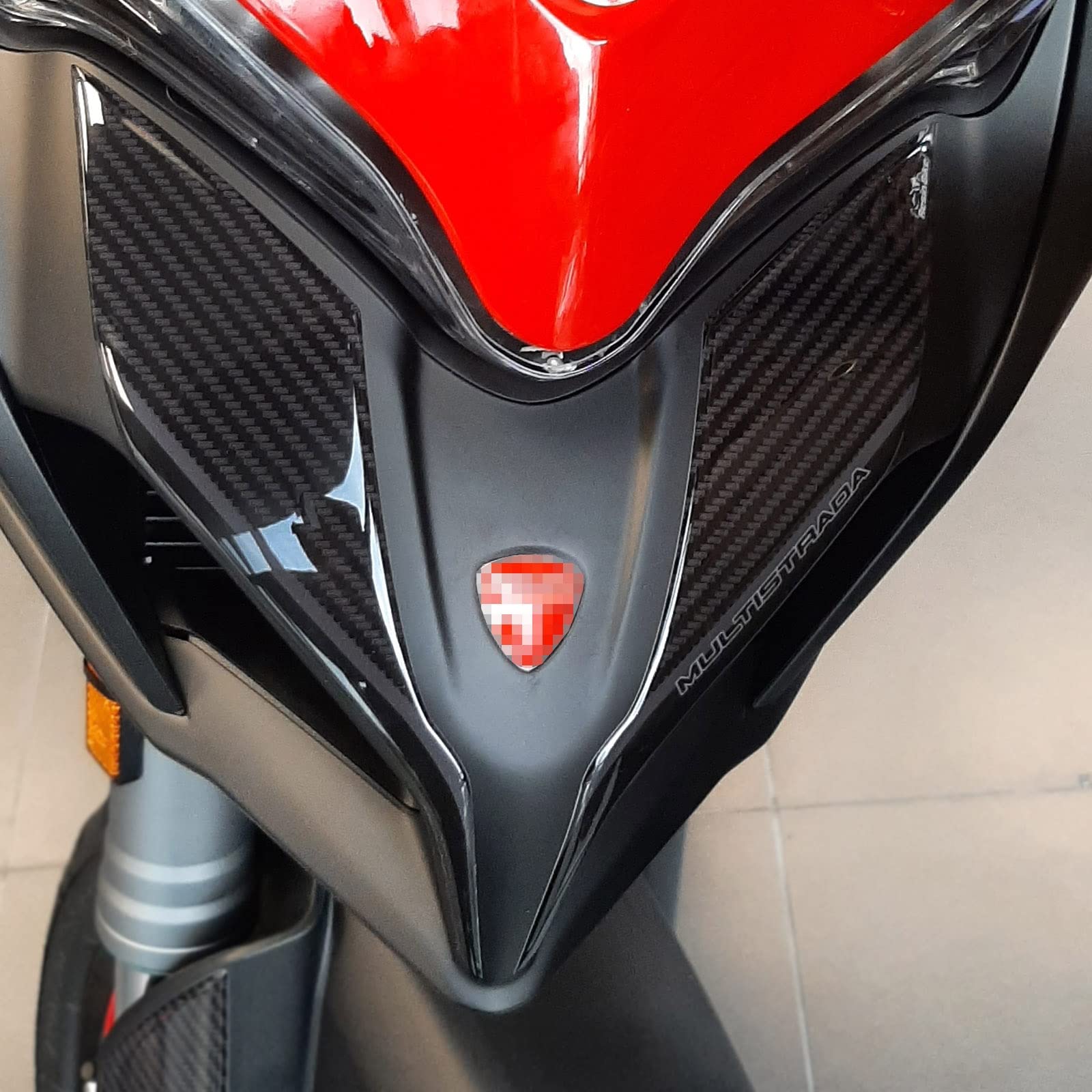 Resin Bike Aufkleber für Motorrad Kompatibel mit Ducati Multistrada 950 V2 und V2S 2022. Bugschutz vor Stößen und Kratzern. Paar 3D-Harzklebstoff - Stickers - Made in Italy von Resin Bike