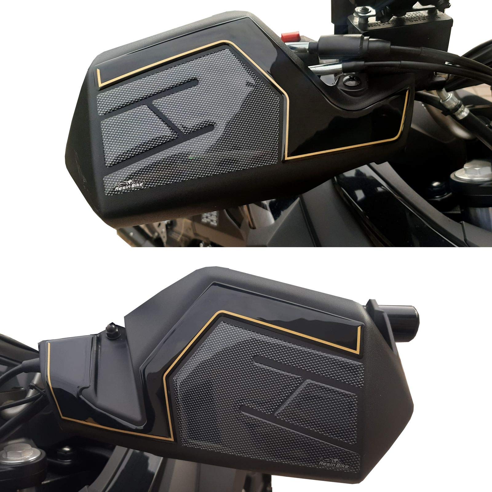 Resin Bike Aufkleber für Motorrad Kompatibel mit Suzuki V-Strom 650 XT ABS 2020 2021. Handschutz vor Stößen und Kratzern. 3D-Harzklebstoff - Stickers - Made in Italy von Resin Bike