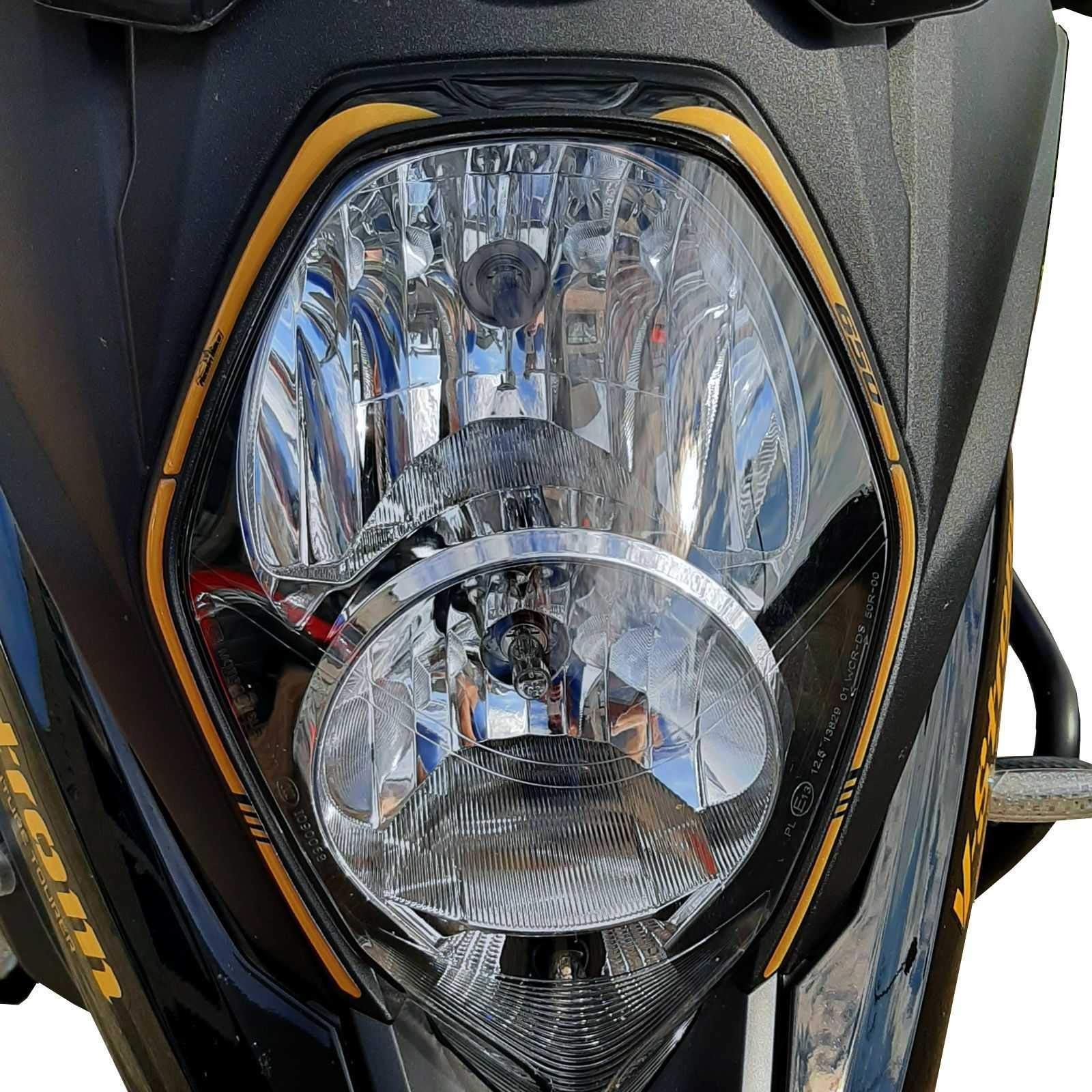 Resin Bike Aufkleber für Motorrad Kompatibel mit Suzuki V-Strom 650 XT ABS 2020-2021. Scheinwerferschutz vor Stößen und Kratzern. 3D-Harzklebstoff - Stickers - Made in Italy von Resin Bike