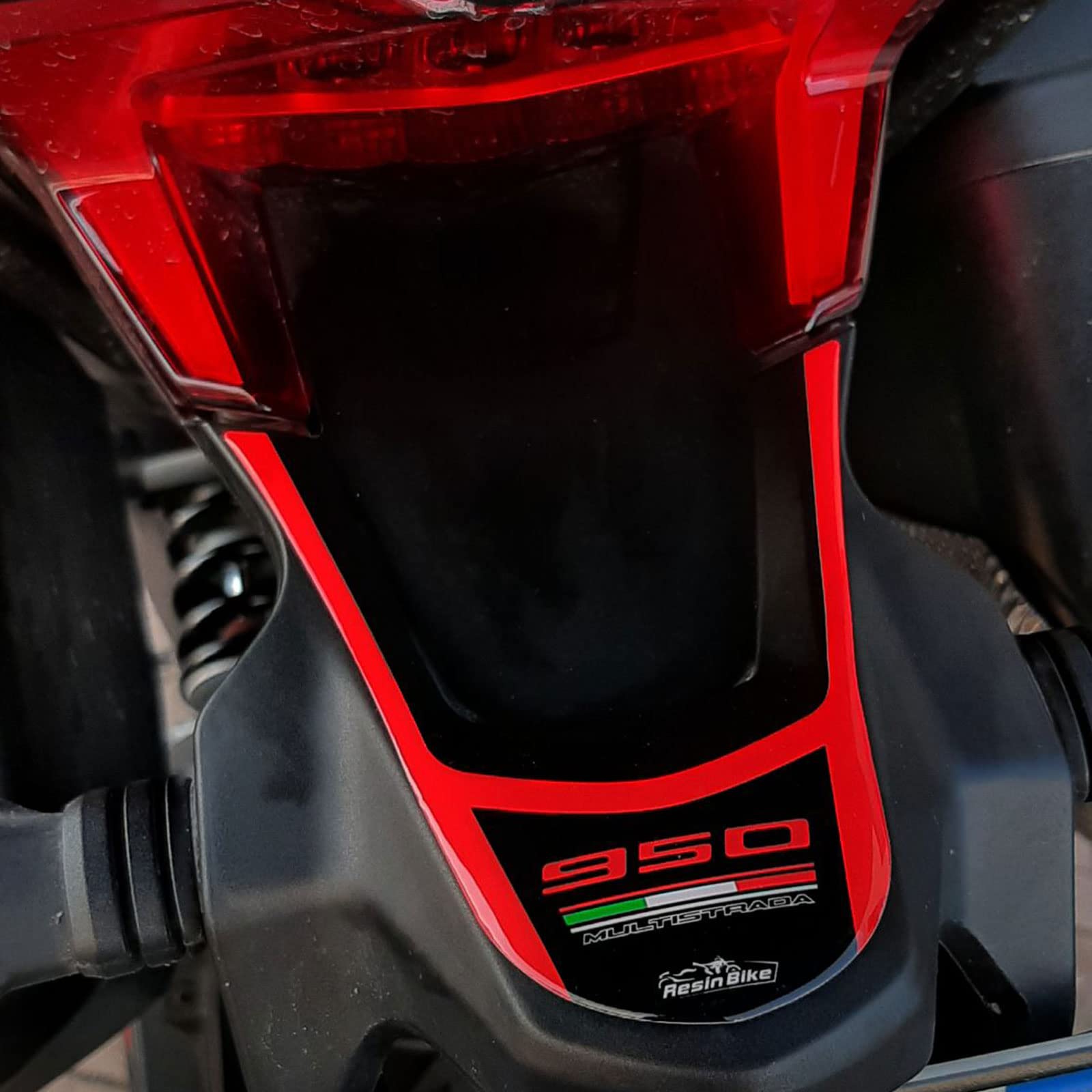 Resin Bike Aufkleber für Motorrad Kompatibel mit Ducati Multistrada 950 2018-2020. Heckschutz Stößen und Kratzern. 3D-Harzklebstoff - Stickers - Made in Italy von Resin Bike