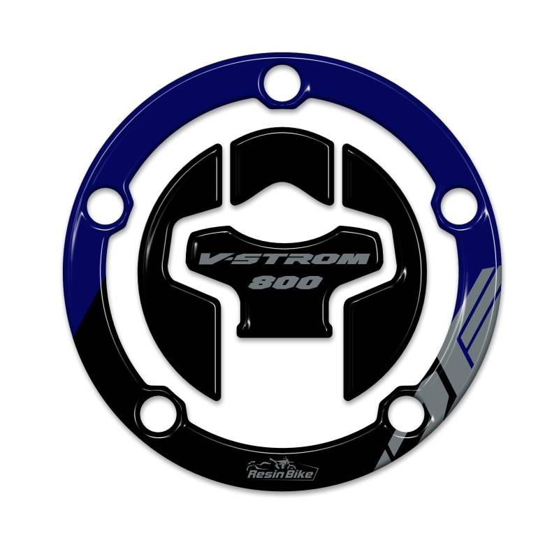 Resin Bike Aufkleber Kompatibel Mit Suzuki V-Strom 800 DE Glass Sparkle Black. Schutz Motorrad Tankdeckelschutz vor Stößen und Kratzern. Aufklebersatz 3D-Harzklebstoff - Stickers Made in Italy von Resin Bike