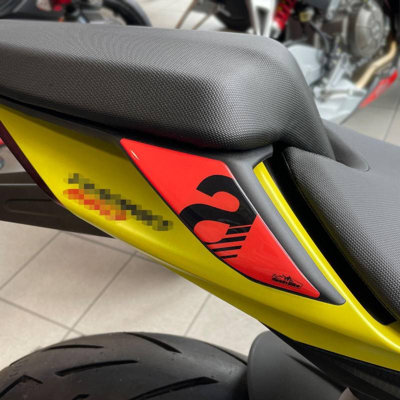 Resin Bike Aufkleber Motorrad Kompatibel Mit Aprilia Tuono-RS 660 2020-2023. Motorrad hinterer Passagiergreifer vor Stößen und Kratzern. 3D Klebstoff Harz Aufkleber Set - Stickers Made in Italy von Resin Bike