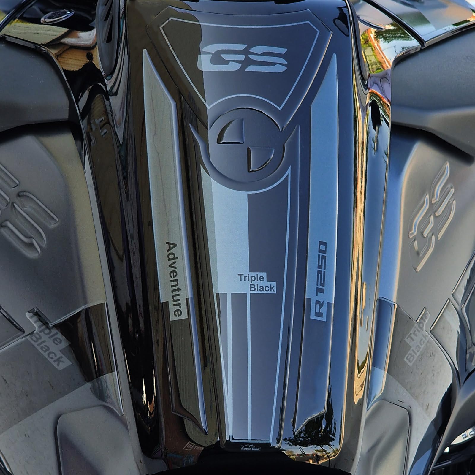 Resin Bike Aufkleber Motorrad Kompatibel Mit BMW R 1250 GS Adventure 2021-2022 Triple Black. Schutz Motorrad Tank-Schutzfolie vor Stößen und Kratzern. Stickers 3D-Harzklebstoff von Resin Bike