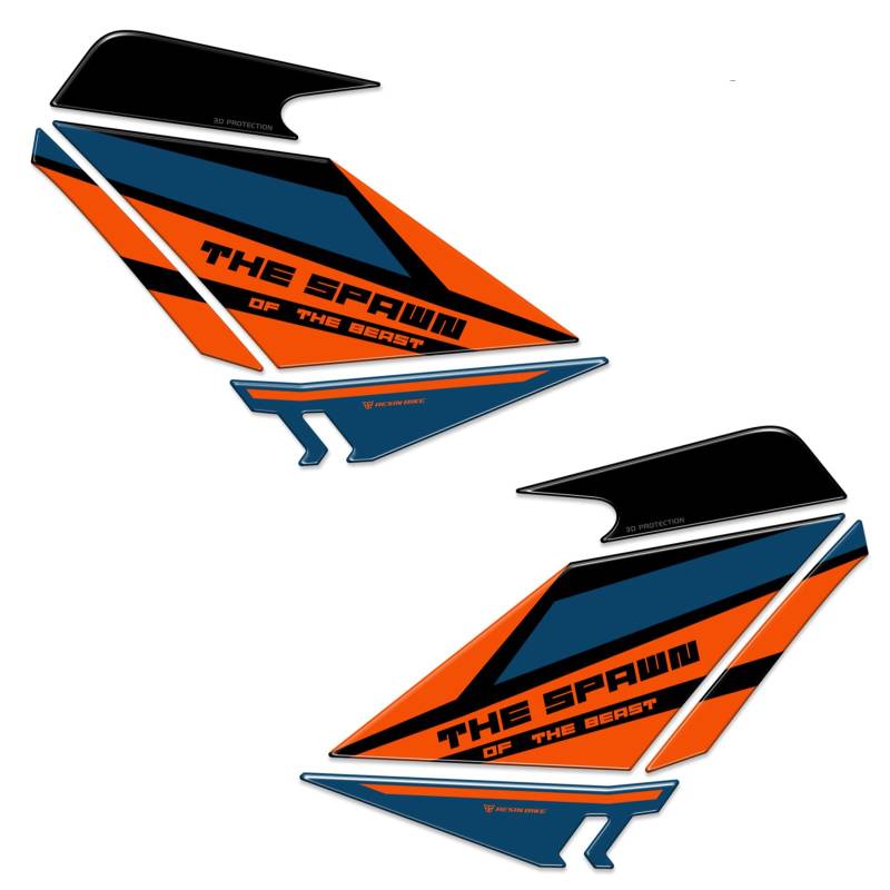 Resin Bike Aufkleber Motorrad Kompatibel Mit KTM Duke 125 2024. Motorrad Seitenschutzgitter Grip Tank-Schutzfolie vor Stößen und Kratzern. Aufklebersatz 3D-Harzklebstoff - Stickers Made in Italy von Resin Bike