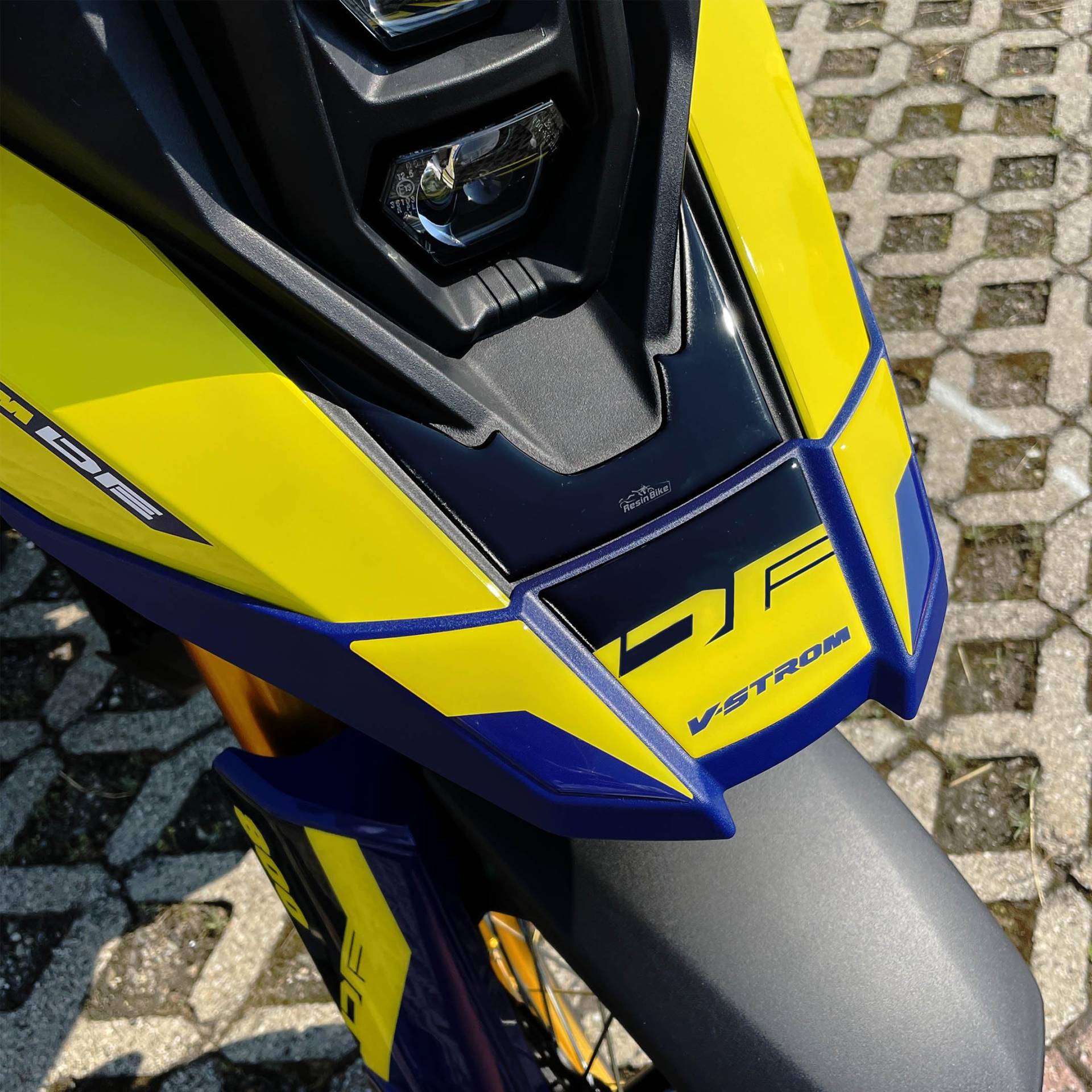 Resin Bike Aufkleber Motorrad Kompatibel Mit Suzuki V-Strom 800 De 2023. Schutz Motorrad Zehenbereich Von Hülle PU Graffi. Aufkleber 3D mit Harz Beschichtet 2023 Gelb Petra Und Schwarz von Resin Bike