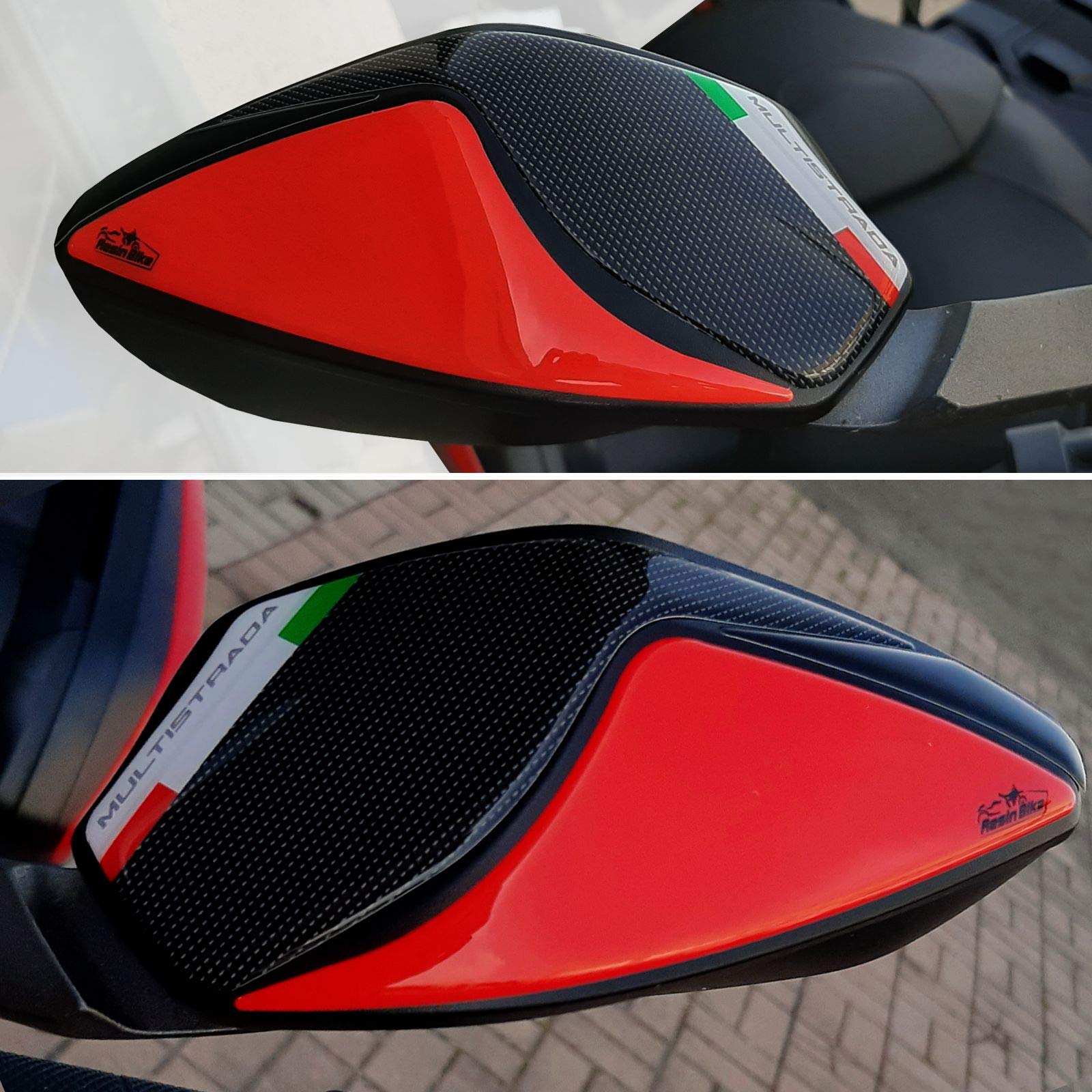 Resin Bike Aufkleber für Motorrad Kompatibel mit Ducati 2018 Multistrada 950 2018-2020. Spiegelschutz vor Stößen und Kratzern. Paar 3D-Harzklebstoff - Stickers - Made in Italy von Resin Bike