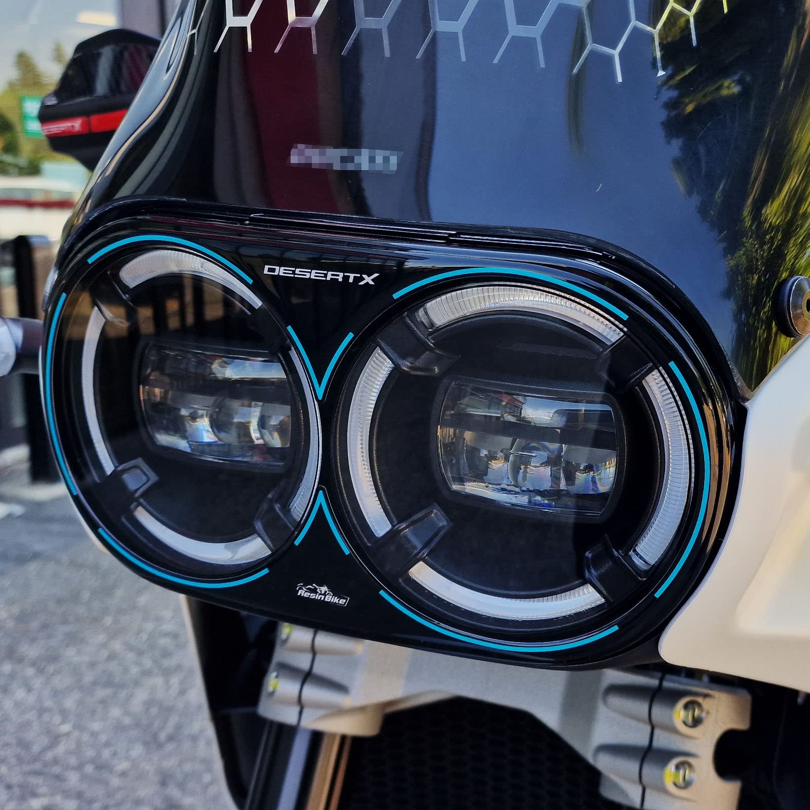 Resin Bike Aufkleber für Motorrad Kompatibel mit Ducati DesertX 2022. Rücklichtschutz vor Stößen und Kratzern. 33D-Harzklebstoff – Stickers - Made in Italy von Resin Bike