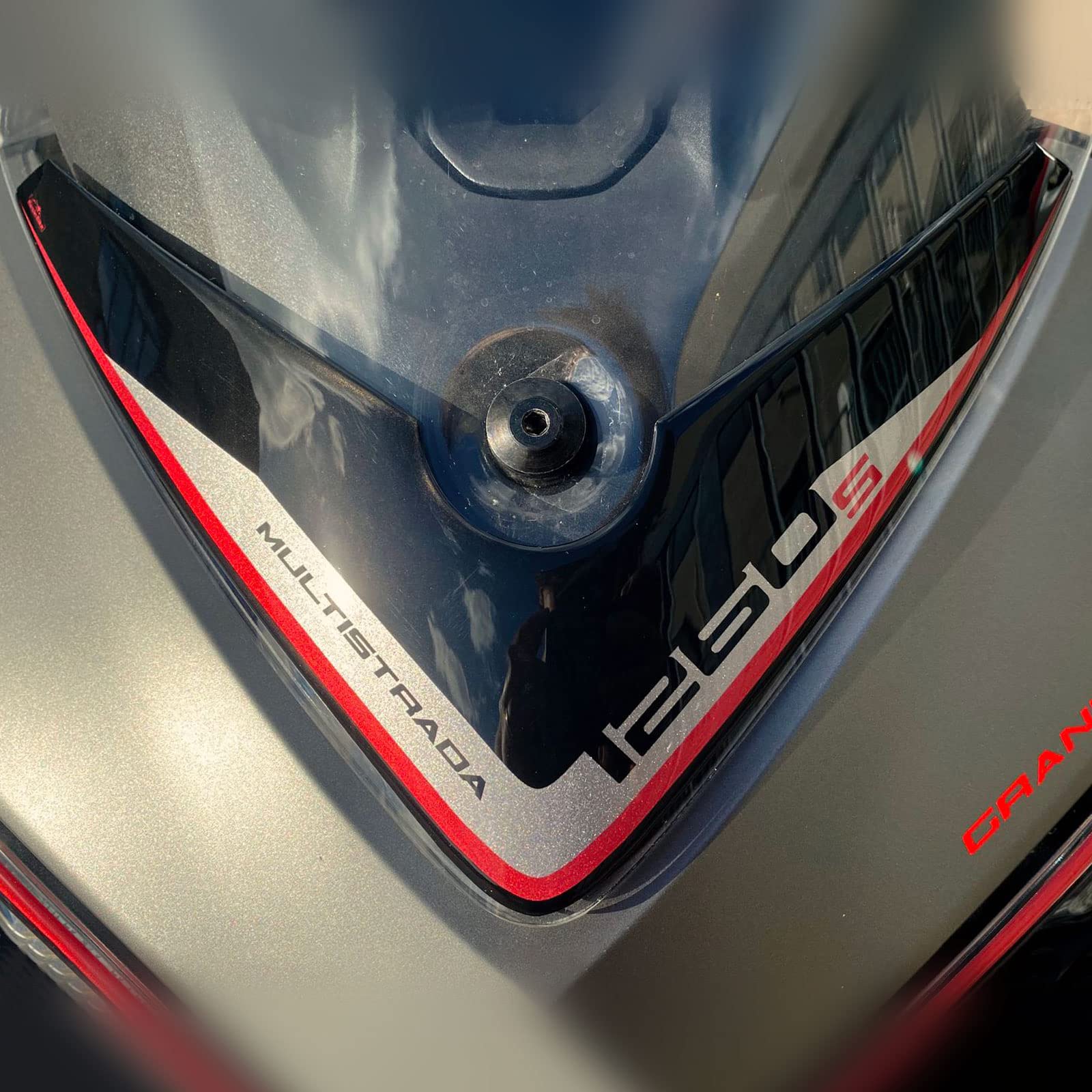Resin Bike Aufkleber für Motorrad Kompatibel mit Ducati Multistrada 1260 S Grand Tour 2018-2020 Sandstone Grau. Windschildschutz vor Stößen und Kratzern. 3D-Harzklebstoff - Stickers - Made in Italy von Resin Bike